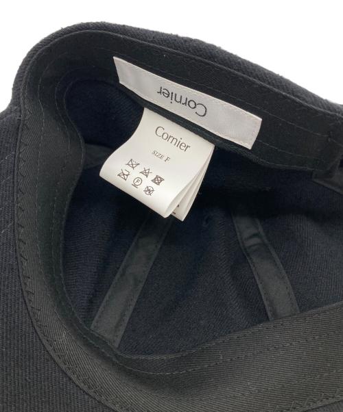 cornier（コルニエ）Cornier (コルニエ) Super140's WOOL SILK NEP CAP/スーパー ワンフォーティーズ ウール シルク ネップ キャップ ブラック サイズ:Fの古着・服飾アイテム