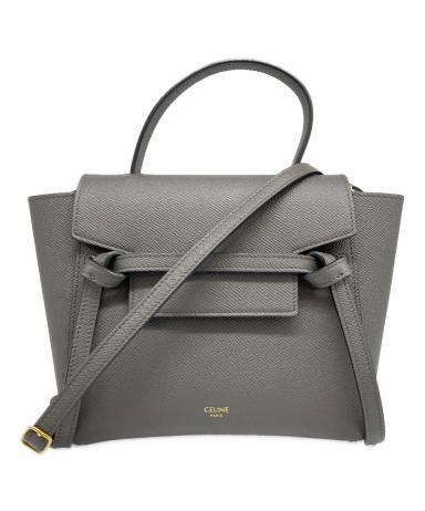 中古・古着通販】CELINE (セリーヌ) ベルトバッグ ナノ グレー