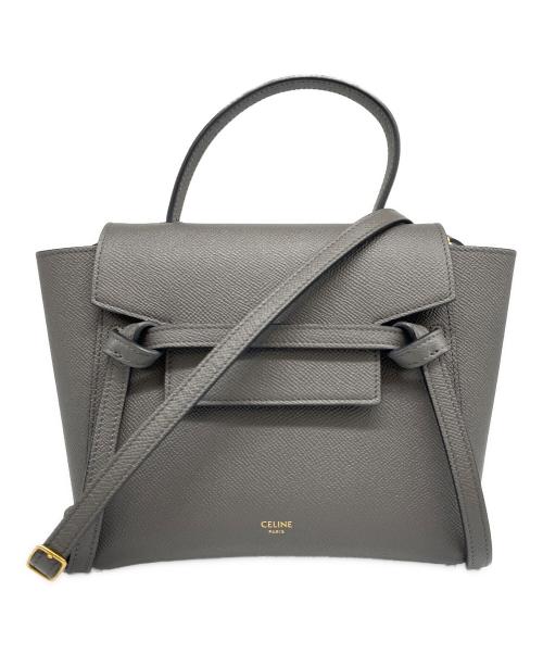 CELINE（セリーヌ）CELINE (セリーヌ) ベルトバッグ ナノ グレーの古着・服飾アイテム
