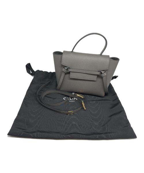 CELINE（セリーヌ）CELINE (セリーヌ) ベルトバッグ ナノ グレー サイズ:ナノの古着・服飾アイテム