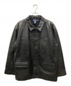 POLO RALPH LAURENポロ・ラルフローレン）の古着「レザーカーコート」｜ブラック