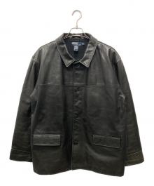 POLO RALPH LAUREN（ポロ・ラルフローレン）の古着「レザーカーコート」｜ブラック