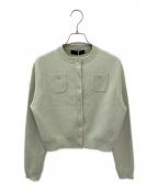 CABANキャバン）の古着「コットンカシミヤ クルーネックカーディガン」｜グリーン