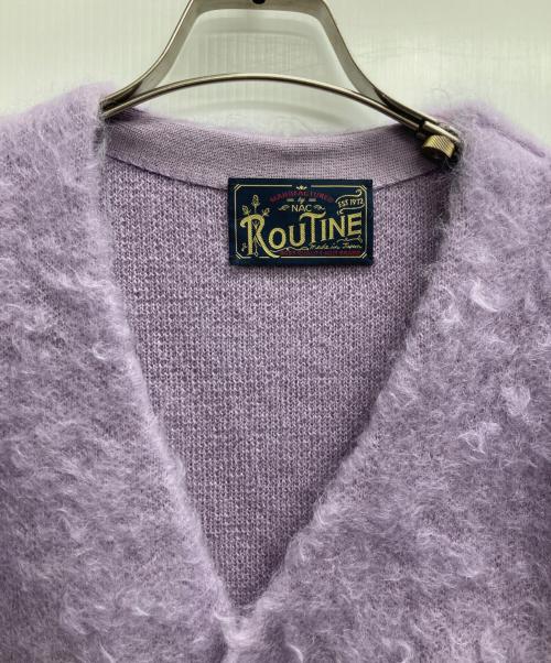 ROUTINE（ルーティン）ROUTINE (ルーティン) ソリッド起毛カーディガン ラベンダー サイズ:1の古着・服飾アイテム