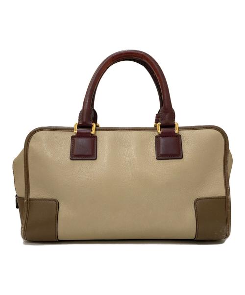 LOEWE（ロエベ）LOEWE (ロエベ) アナグラム アマソナ 28 ボストンバッグ トリコロール ベージュの古着・服飾アイテム