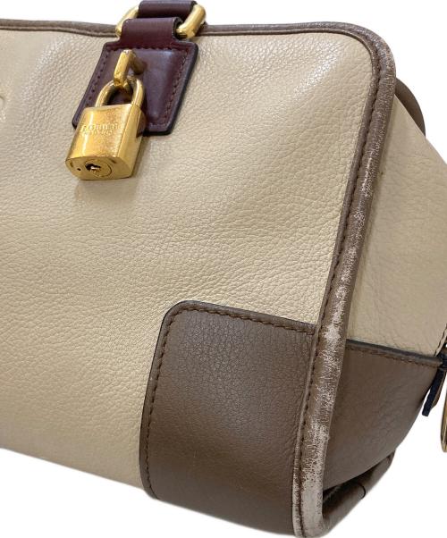 LOEWE（ロエベ）LOEWE (ロエベ) アナグラム アマソナ 28 ボストンバッグ トリコロール ベージュの古着・服飾アイテム