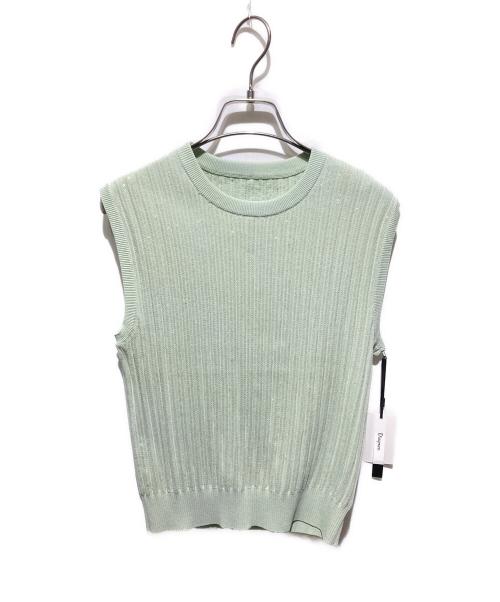 Diagram（ダイアグラム）Diagram (ダイアグラム) スパンコールニットノースリーブ 黄緑 サイズ:36の古着・服飾アイテム
