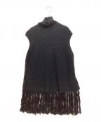 beautiful peopleビューティフルピープル）の古着「double-end linen wool knitted dress」｜ブラック