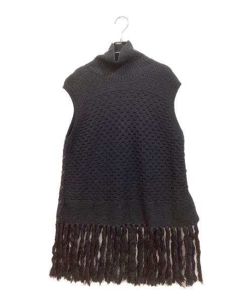 beautiful people（ビューティフルピープル）beautiful people (ビューティフルピープル) double-end linen wool knitted dress ブラック サイズ:36の古着・服飾アイテム