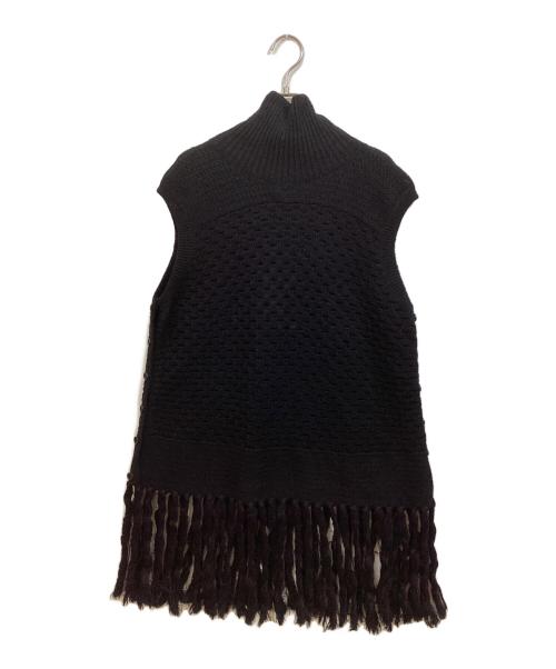 beautiful people（ビューティフルピープル）beautiful people (ビューティフルピープル) double-end linen wool knitted dress ブラック サイズ:36の古着・服飾アイテム