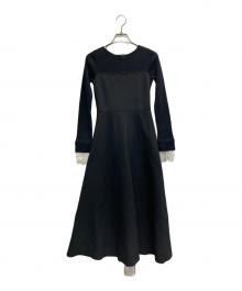 Apuweiser-riche（アプワイザーリッシェ）の古着「袖レースビスチェ切替ワンピース」｜ブラック