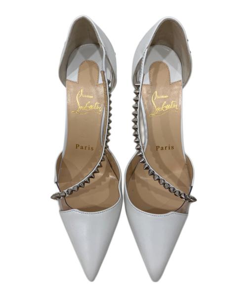 Christian Louboutin（クリスチャン・ルブタン）Christian Louboutin (クリスチャン・ルブタン) スタッズヒールパンプス ホワイト サイズ:35 1/2の古着・服飾アイテム