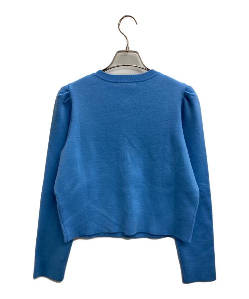 ANAYI（アナイ）ANAYI (アナイ) メリノウールビジュー カーディガン ブルー サイズ:38の古着・服飾アイテム