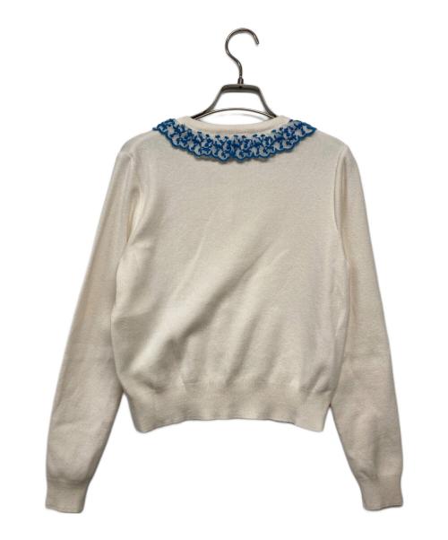 CAPRINO（カプリーノ）CAPRINO (カプリーノ) NADESHIKOカシミヤ混レース カーディガン アイボリー サイズ:38の古着・服飾アイテム