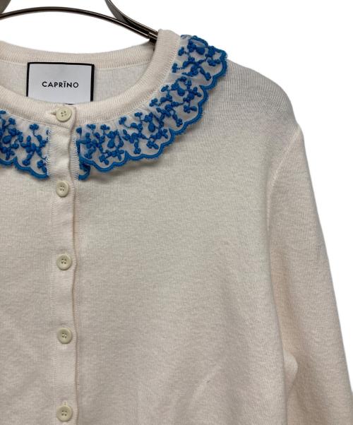 CAPRINO（カプリーノ）CAPRINO (カプリーノ) NADESHIKOカシミヤ混レース カーディガン アイボリー サイズ:38の古着・服飾アイテム