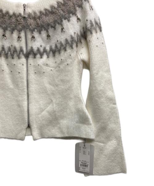 CELFORD（セルフォード）CELFORD (セルフォード) フェアアイルジップカーディガン ホワイト サイズ:Fの古着・服飾アイテム