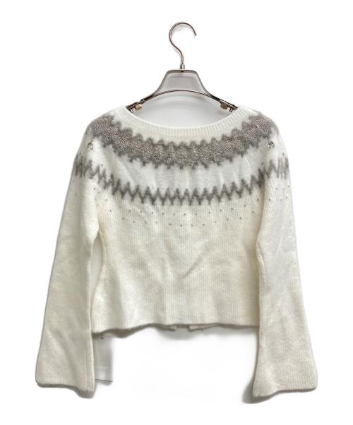 CELFORD（セルフォード）CELFORD (セルフォード) フェアアイルジップカーディガン ホワイト サイズ:Fの古着・服飾アイテム