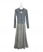 Apuweiser-richeアプワイザーリッシェ）の古着「レーストリムドッキングワンピース」｜ブルー