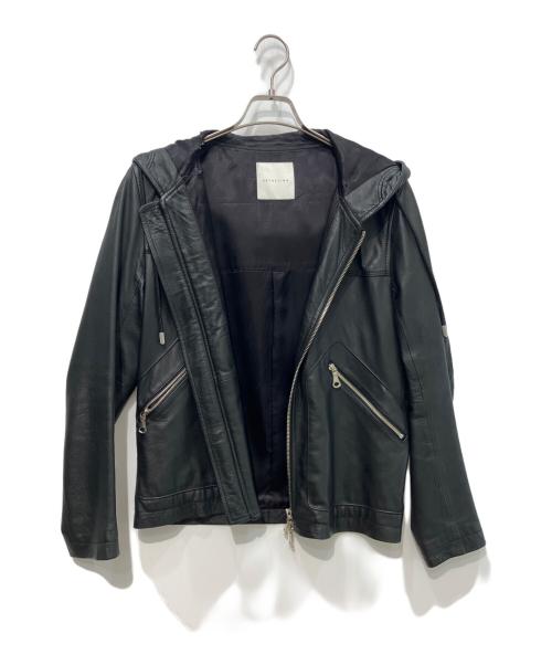 ESTNATION（エストネーション）ESTNATION (エストネーション) レザーパーカー ブラック サイズ:Sの古着・服飾アイテム