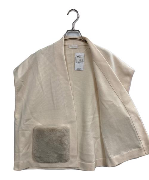 BALLSEY（ボールジィ）BALLSEY (ボールジィ) ウールポリエステルミラノリブ ショートスリーブカーディガン ベージュ サイズ:S 未使用品の古着・服飾アイテム