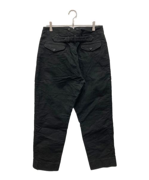 COMOLI（コモリ）COMOLI (コモリ) モールスキン バックストラップパンツ ブラック サイズ:2の古着・服飾アイテム