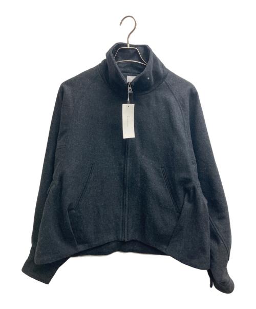 I'm in（アイムイン）I'm in (アイムイン) ハイネックウールショートブルゾン グレー サイズ:Lの古着・服飾アイテム