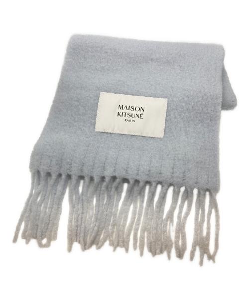 maison kitsune（メゾンキツネ）MAISON KITSUNE (メゾンキツネ) マフラー ブルーの古着・服飾アイテム