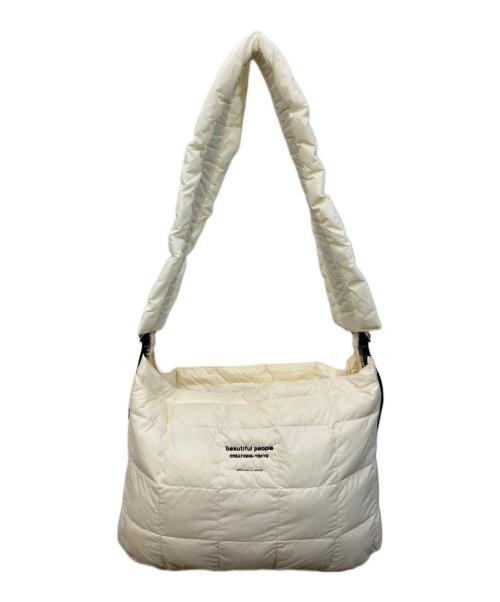 beautiful people（ビューティフルピープル）beautiful people (ビューティフルピープル) TAION (タイオン) down shoulder bag ホワイトの古着・服飾アイテム