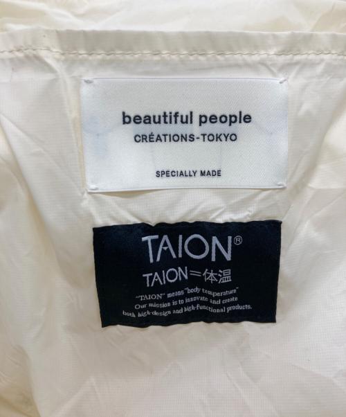beautiful people（ビューティフルピープル）beautiful people (ビューティフルピープル) TAION (タイオン) down shoulder bag ホワイトの古着・服飾アイテム