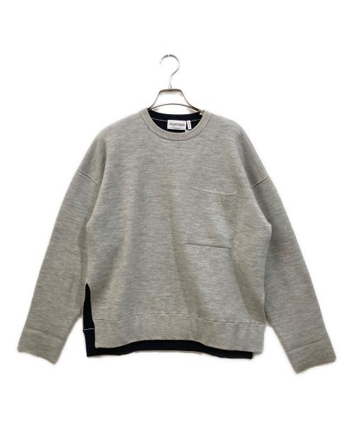 nagonstans（ナゴンスタンス）nagonstans (ナゴンスタンス) クルーネックニット グレー サイズ:SIZE Mの古着・服飾アイテム