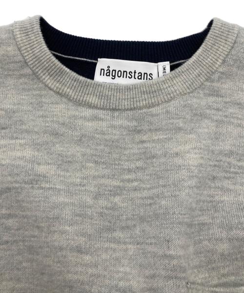 nagonstans（ナゴンスタンス）nagonstans (ナゴンスタンス) クルーネックニット グレー サイズ:SIZE Mの古着・服飾アイテム