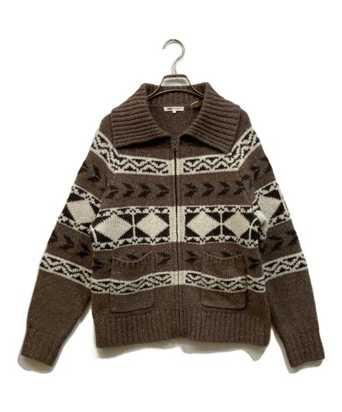 LEVI'S（リーバイス）LEVI'S (リーバイス) Fairisle カーディガン ブラウン サイズ:SIZE XSの古着・服飾アイテム