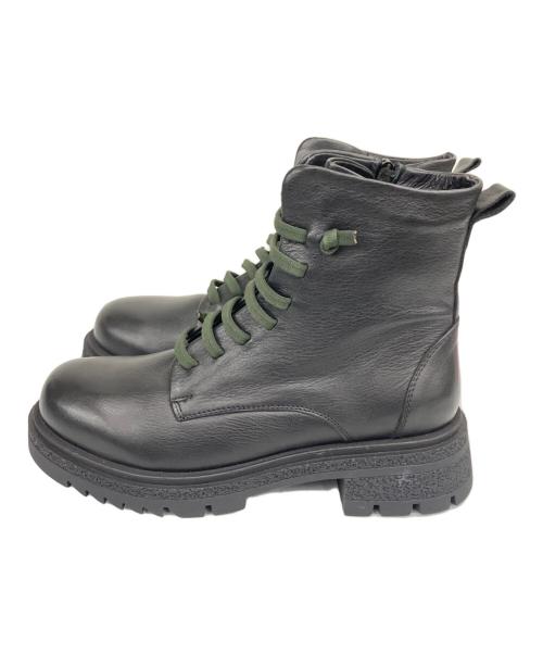 BUENO（ブエノ）bueno (ブエノ) レースアップショートブーツ ブラック サイズ:SIZE38の古着・服飾アイテム