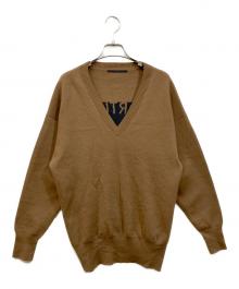AP STUDIO（エーピーストゥディオ）の古着「バックロゴ Vネックプルオーバー」｜ブラウン