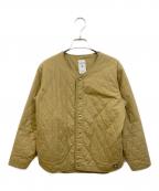 ORCIVALオーシバル）の古着「コットンキルトカラーレスジャケット」｜ベージュ