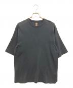 BATONERバトナ―）の古着「32G SMOOTH KNIT CREW NECK T-SHIRT」｜ブラック