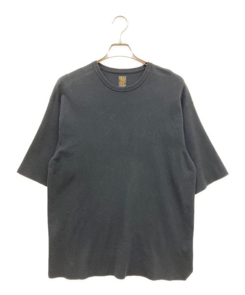BATONER（バトナ―）BATONER (バトナ―) 32G SMOOTH KNIT CREW NECK T-SHIRT ブラック サイズ:３の古着・服飾アイテム