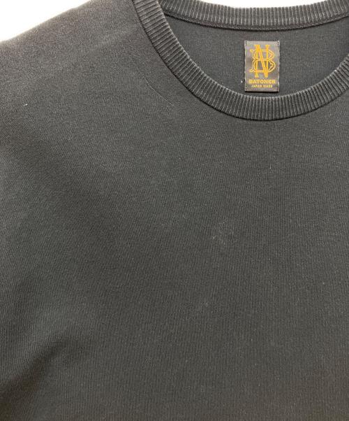 BATONER（バトナ―）BATONER (バトナ―) 32G SMOOTH KNIT CREW NECK T-SHIRT ブラック サイズ:３の古着・服飾アイテム