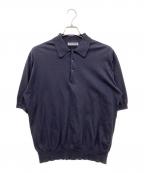 KAPTAIN SUNSHINEキャプテンサンシャイン）の古着「Cotton Knit Polo Shirt」｜ネイビー