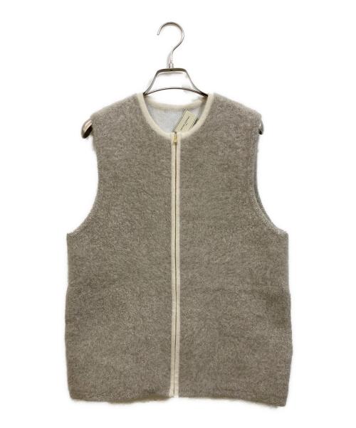 UNITED ARROWS（ユナイテッドアローズ）UNITED ARROWS (ユナイテッドアローズ) フォックスカシミヤ ジップ ベスト ベージュ サイズ:Freeの古着・服飾アイテム