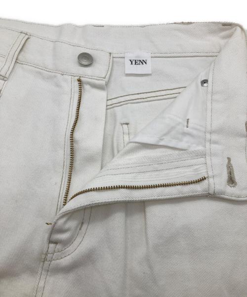 YENN（イエン）YENN (イエン) ハイライズ タックワイドデニム ホワイト サイズ:36の古着・服飾アイテム