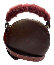 HENRY BEGUELIN（エンリーベグリン）の古着「レザーラウンドバッグ　HENRY BEGUELIN」｜レッド×ブラウン