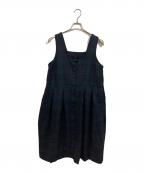 nest Robeネストローブ）の古着「チェックジャンパードレス」｜ネイビー