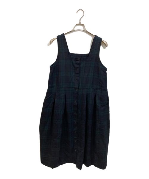 nest Robe（ネストローブ）nest Robe (ネストローブ) チェックジャンパードレス ネイビー サイズ:	SIZE Freeの古着・服飾アイテム