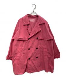 nest Robe（ネストローブ）の古着「スーピマコットン フラップコート　01231-1016」｜ピンク