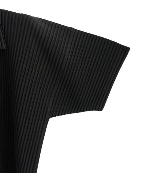 HOMME PLISSE ISSEY MIYAKE（オム プリッセ イッセイ ミヤケ）HOMME PLISSE ISSEY MIYAKE (オム プリッセ イッセイ ミヤケ) スキッパープリーツシャツ ブラック サイズ:2の古着・服飾アイテム
