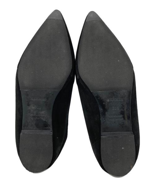 HERMES（エルメス）HERMES (エルメス) Ｈ刺繍バブーシュ ブラック サイズ:36 1/2の古着・服飾アイテム