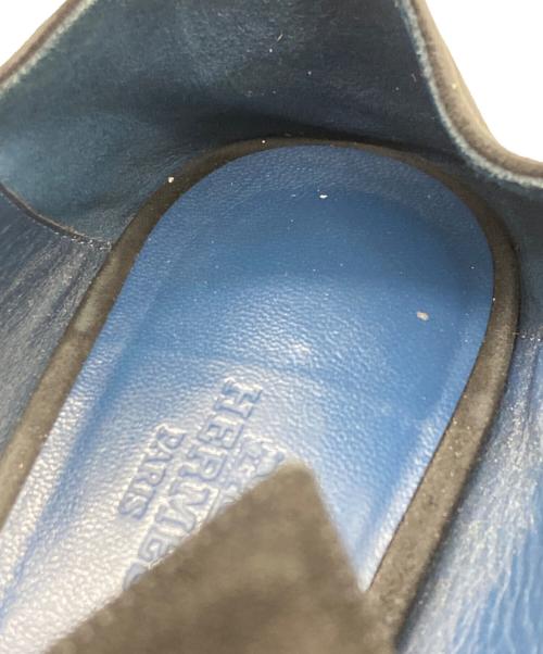 HERMES（エルメス）HERMES (エルメス) Ｈ刺繍バブーシュ ブラック サイズ:36 1/2の古着・服飾アイテム