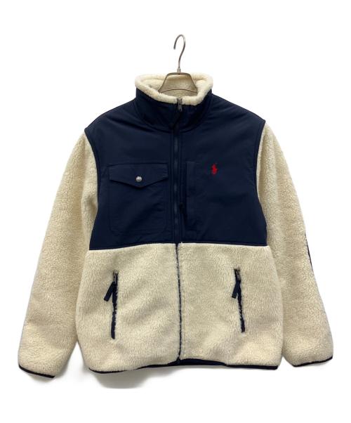POLO RALPH LAUREN（ポロ・ラルフローレン）POLO RALPH LAUREN (ポロ・ラルフローレン) フリースジャケット ネイビー×ホワイト サイズ:Mの古着・服飾アイテム