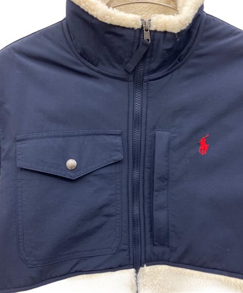 POLO RALPH LAUREN（ポロ・ラルフローレン）POLO RALPH LAUREN (ポロ・ラルフローレン) フリースジャケット ネイビー×ホワイト サイズ:Mの古着・服飾アイテム